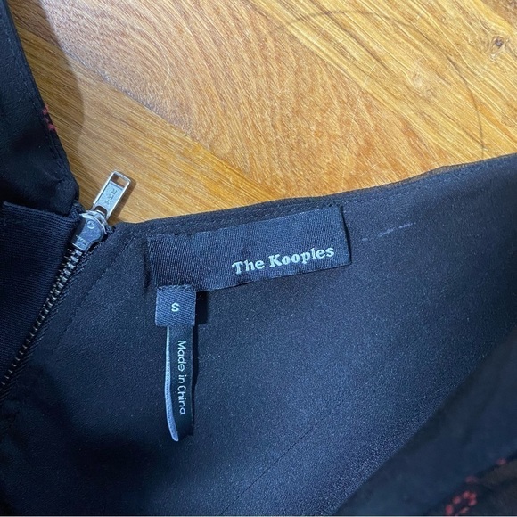 The Kooples Black and Red Sweetheart Neckline Mini Party Dress Size Small - Picture 5 of 11